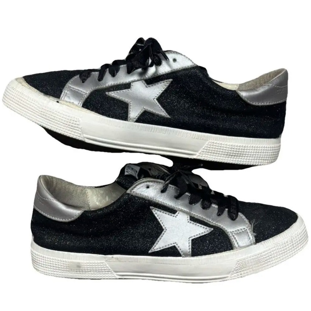 Golden Goose Black and Silver Athletic Shoes